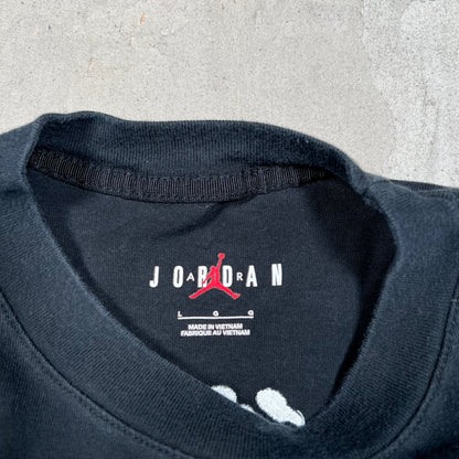 Jordan Off-White Black Embroidered Tee Size Large USED x17850