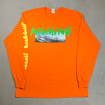 Kanye West "Wyoming" Orange Longsleeve Size Large USED x17849