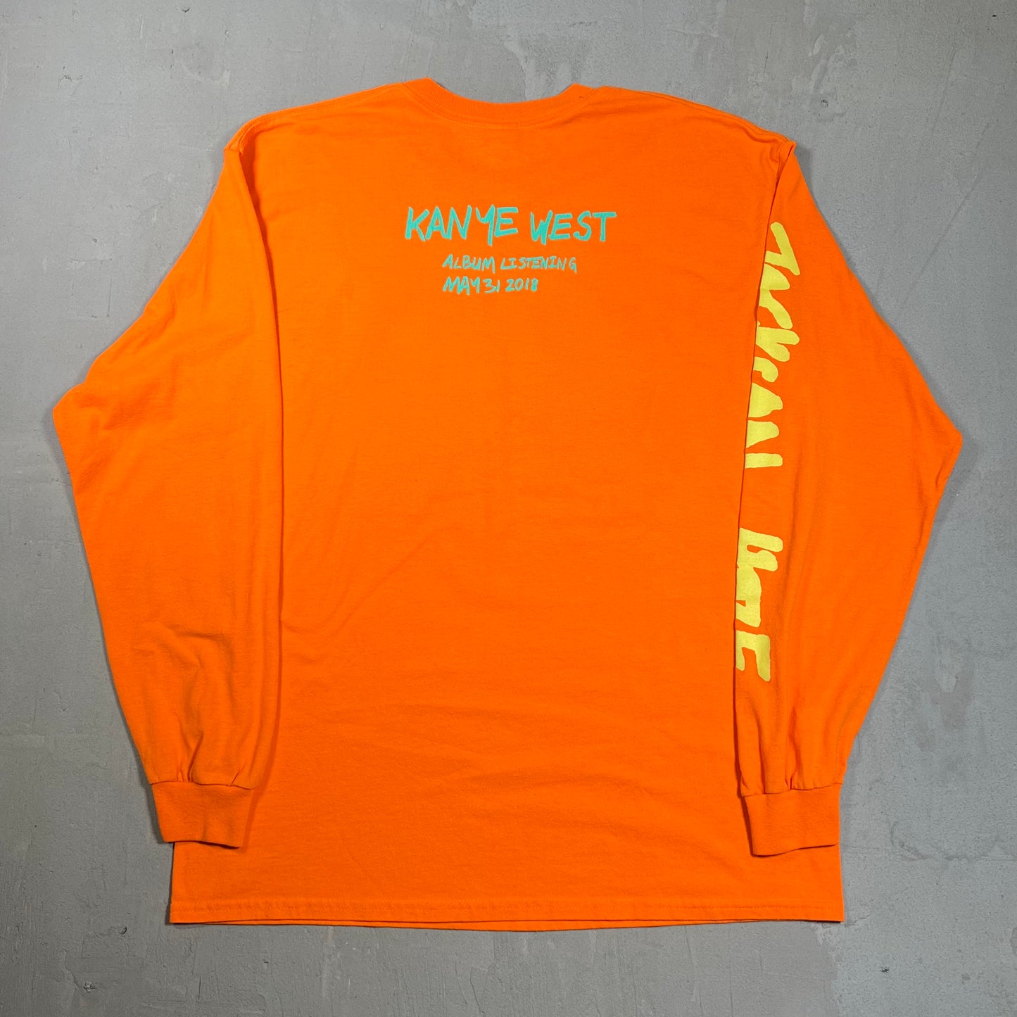 Kanye West "Wyoming" Orange Longsleeve Size Large USED x17849