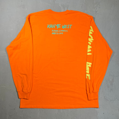 Kanye West "Wyoming" Orange Longsleeve Size Large USED x17849