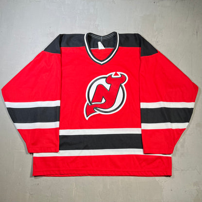 1990s CCM NJ Devils Red Jersey Size XL USED v19716