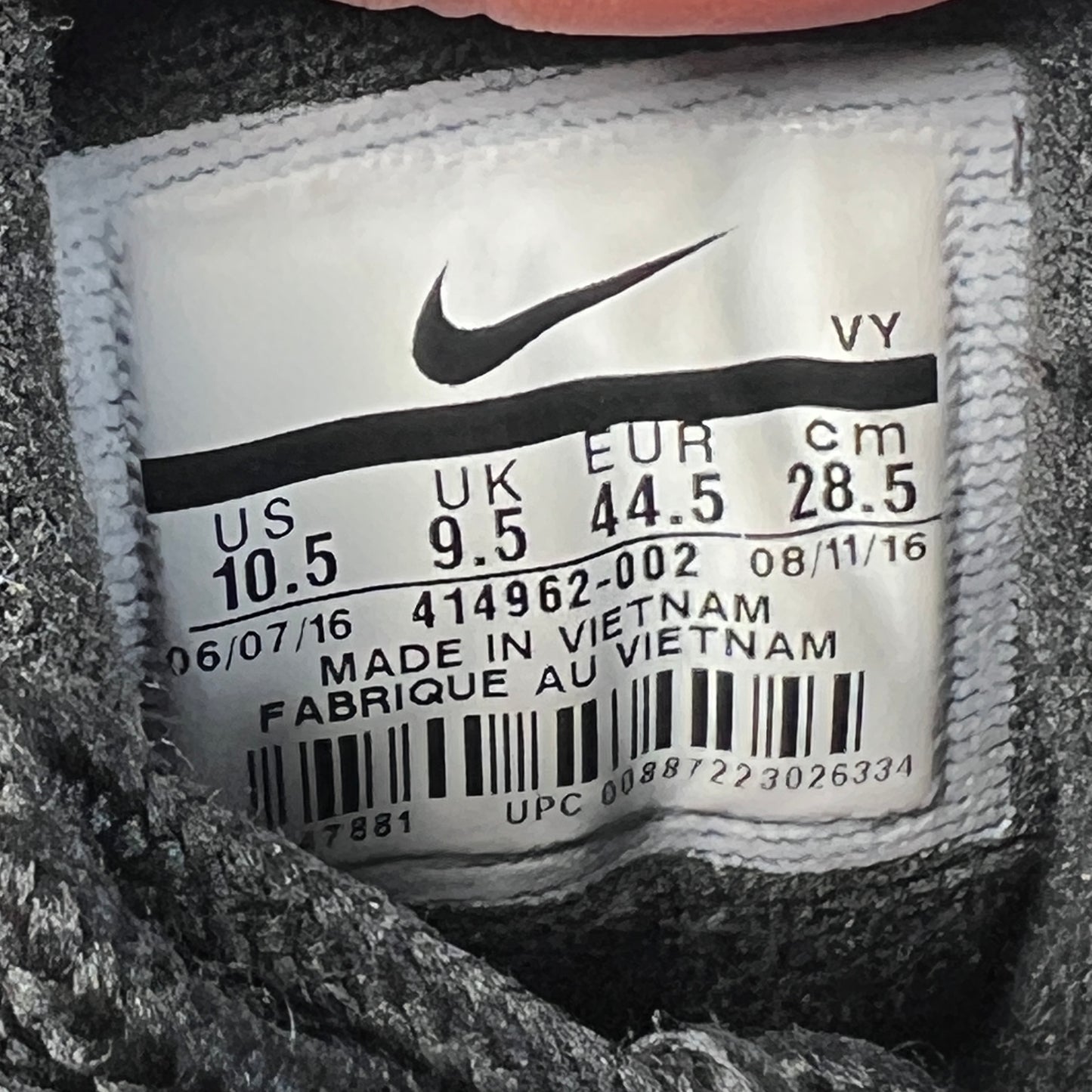 Nike Air More Uptempo Black White (2016) Size 10.5 USED s23108