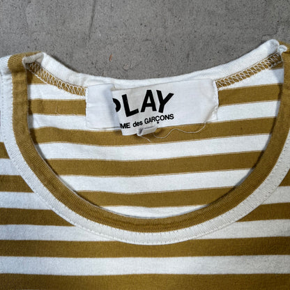 CDG Comme Des Garcons White/Brown Longsleeve Size XXL USED x17836
