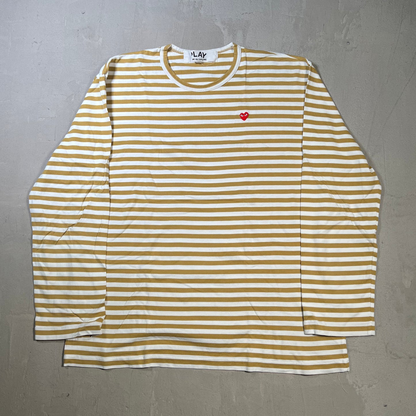 CDG Comme Des Garcons White/Brown Longsleeve Size XXL USED x17836