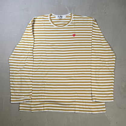 CDG Comme Des Garcons White/Brown Longsleeve Size XXL USED x17836