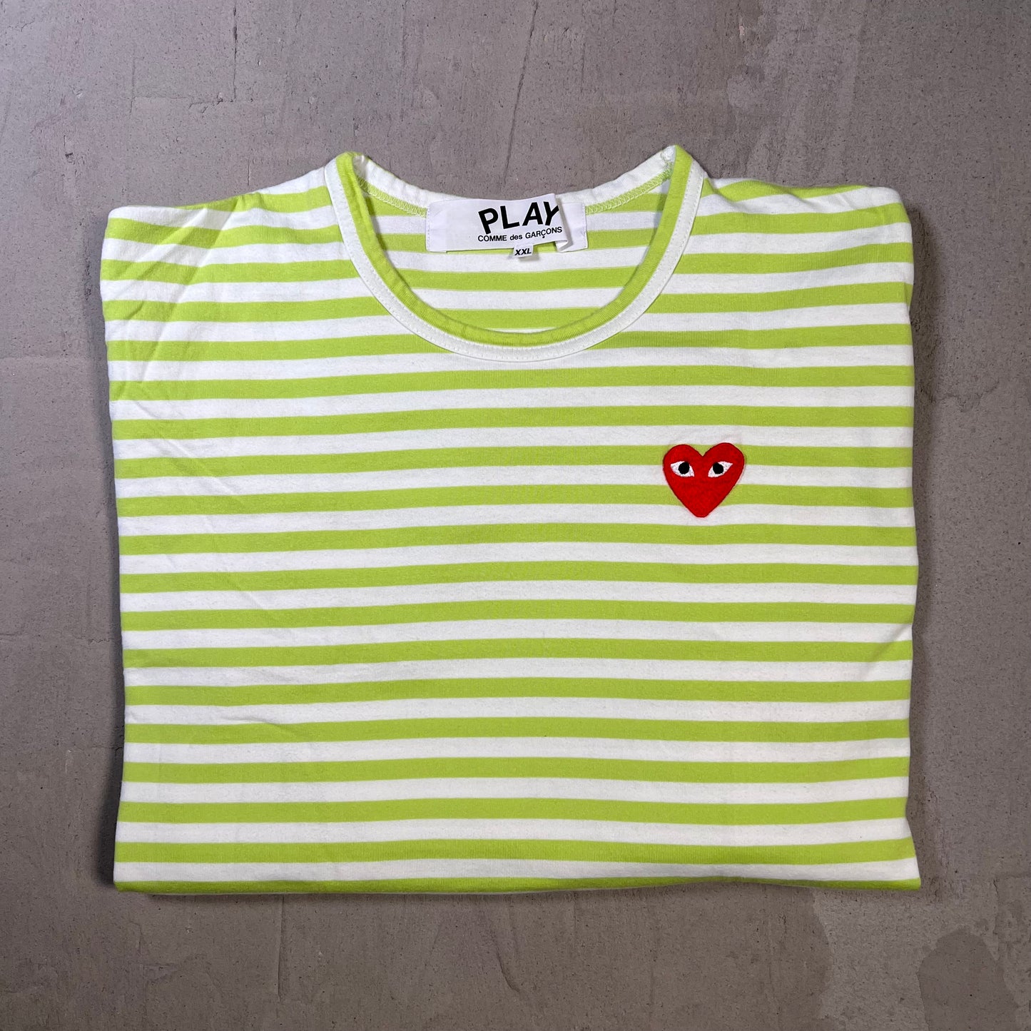 CDG Comme Des Garcons White/Light Green Longsleeve Size XXL USED x17838