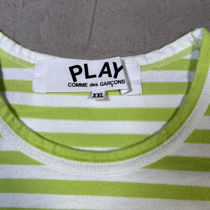 CDG Comme Des Garcons White/Light Green Longsleeve Size XXL USED x17838