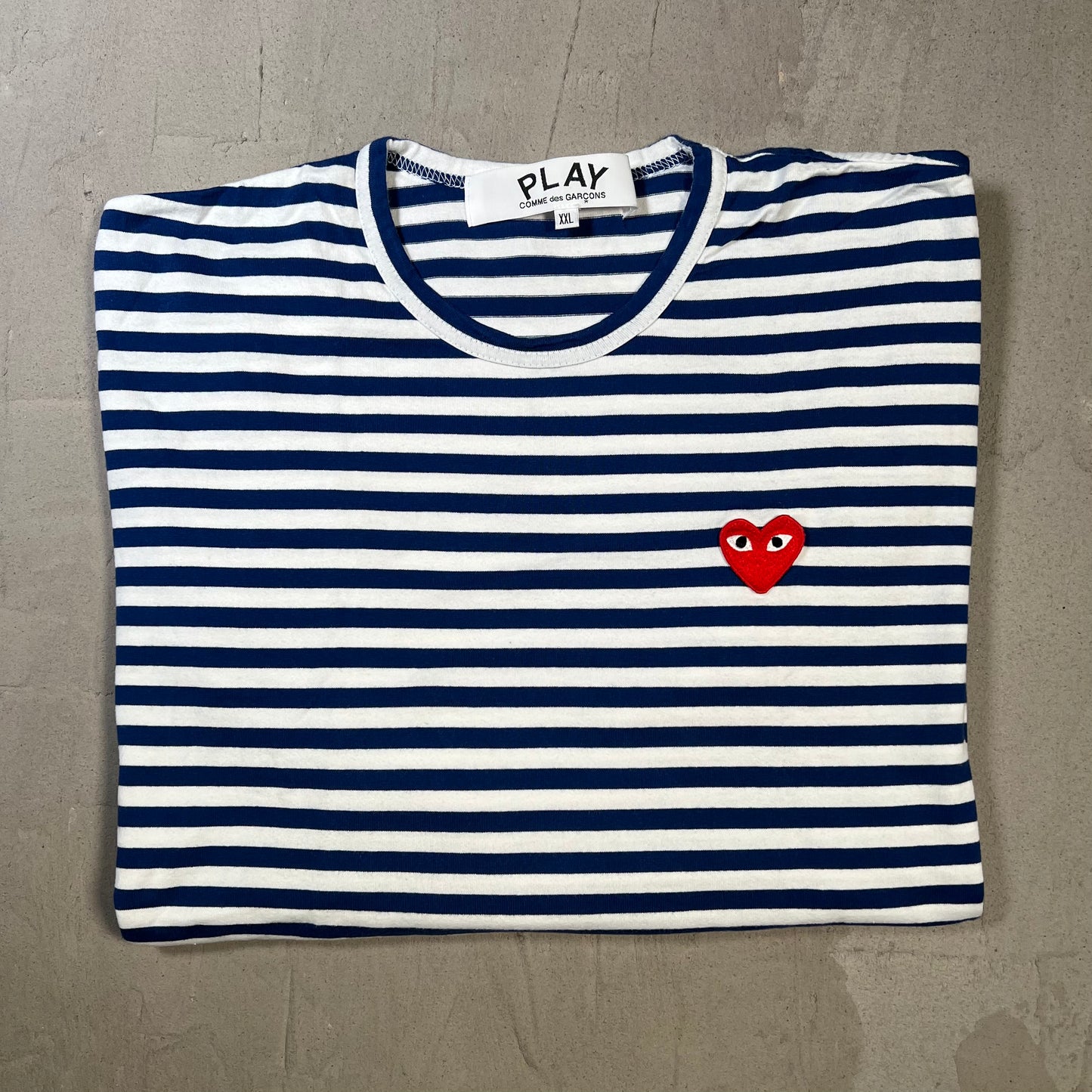 CDG Comme Des Garcons White/Dark Blue Longsleeve Size XXL USED x17835