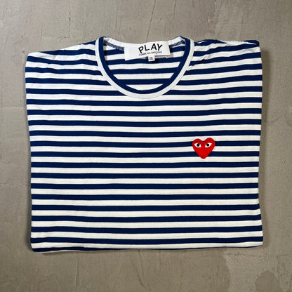 CDG Comme Des Garcons White/Dark Blue Longsleeve Size XXL USED x17835