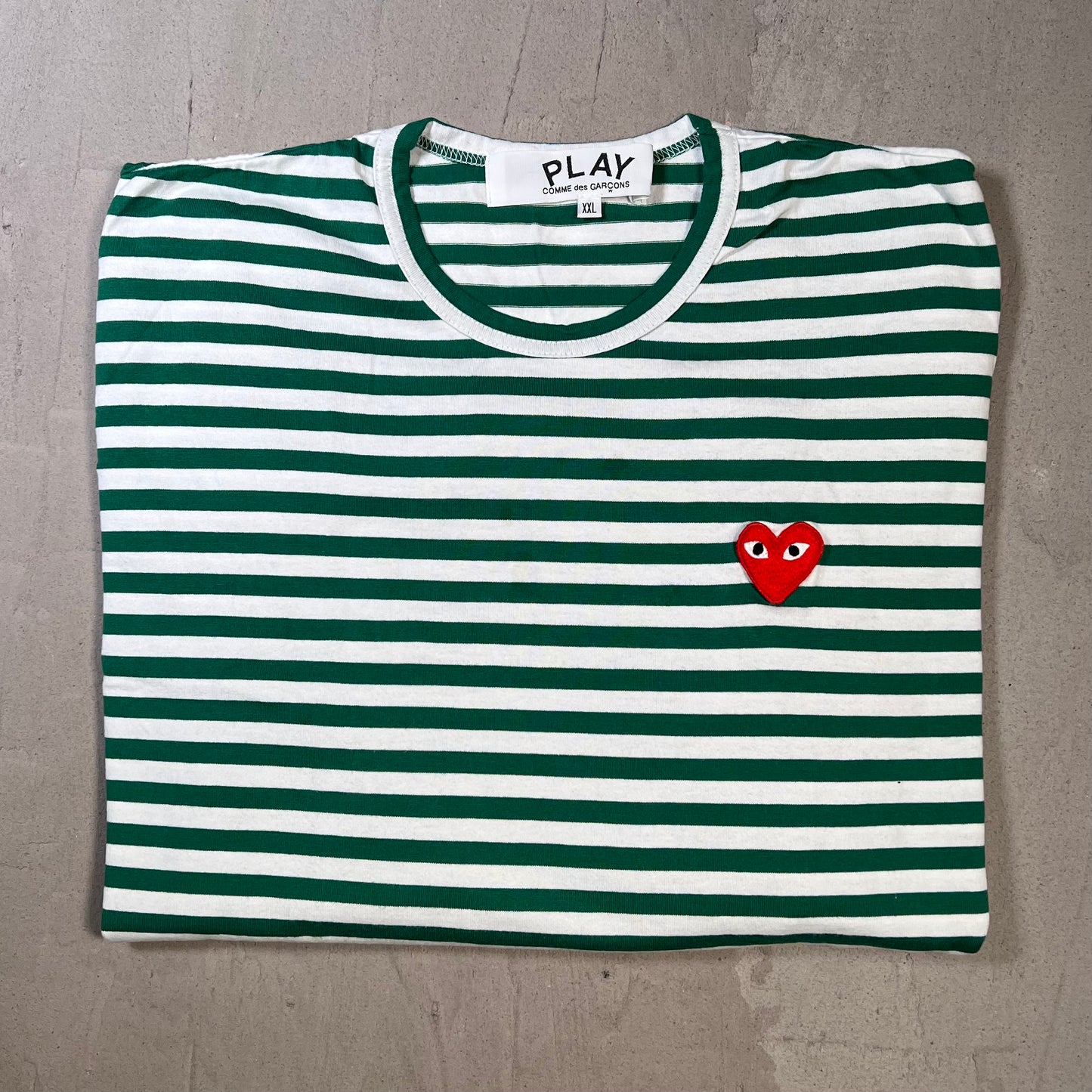 CDG Comme Des Garcons White/Dark Green Longsleeve Size XXL USED x17840