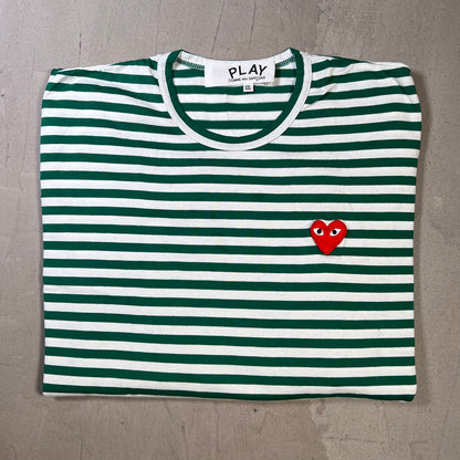 CDG Comme Des Garcons White/Dark Green Longsleeve Size XXL USED x17840
