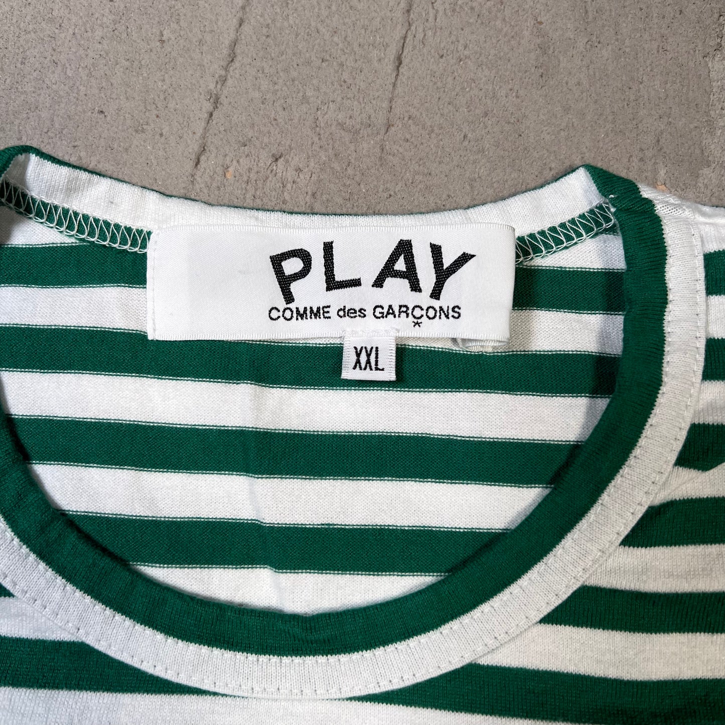 CDG Comme Des Garcons White/Dark Green Longsleeve Size XXL USED x17840