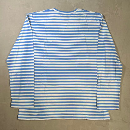 CDG Comme Des Garcons White/Light Blue Stripe Longsleeve Size XXL USED x17834
