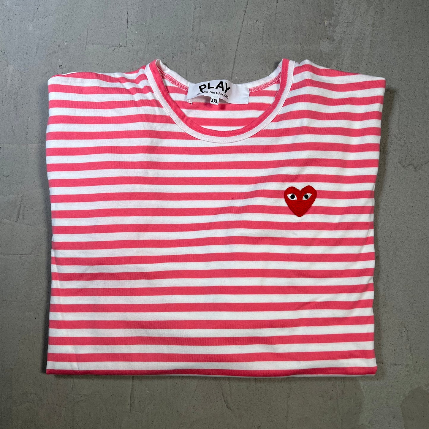 CDG Comme Des Garcons White/Pink Longsleeve Size XXL USED x17837