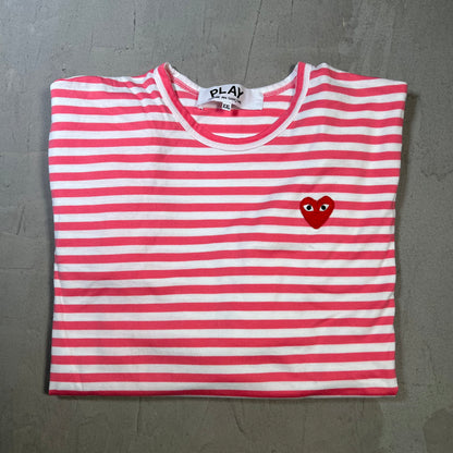 CDG Comme Des Garcons White/Pink Longsleeve Size XXL USED x17837