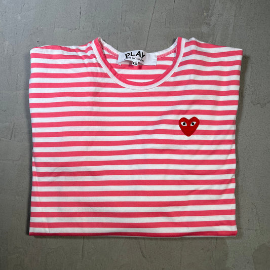 CDG Comme Des Garcons White/Pink Longsleeve Size XXL USED x17837