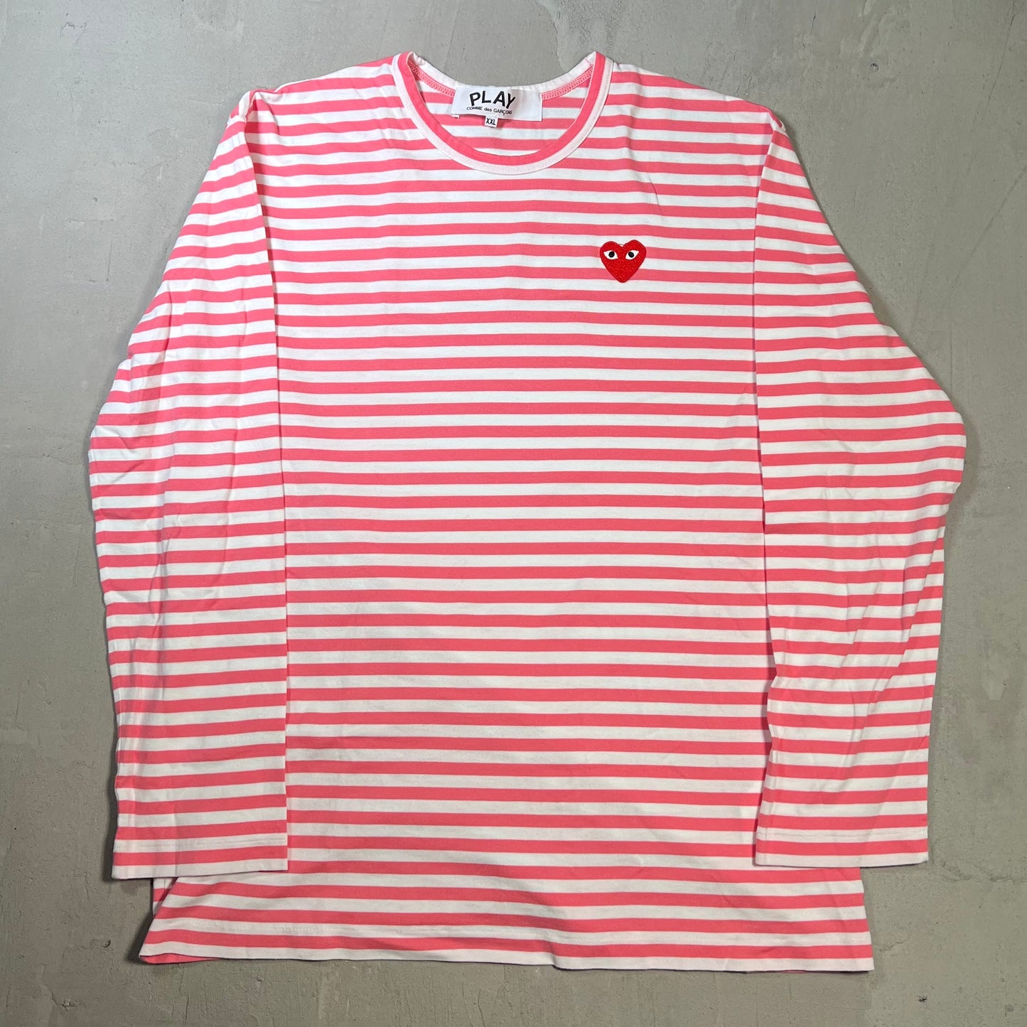 CDG Comme Des Garcons White/Pink Longsleeve Size XXL USED x17837