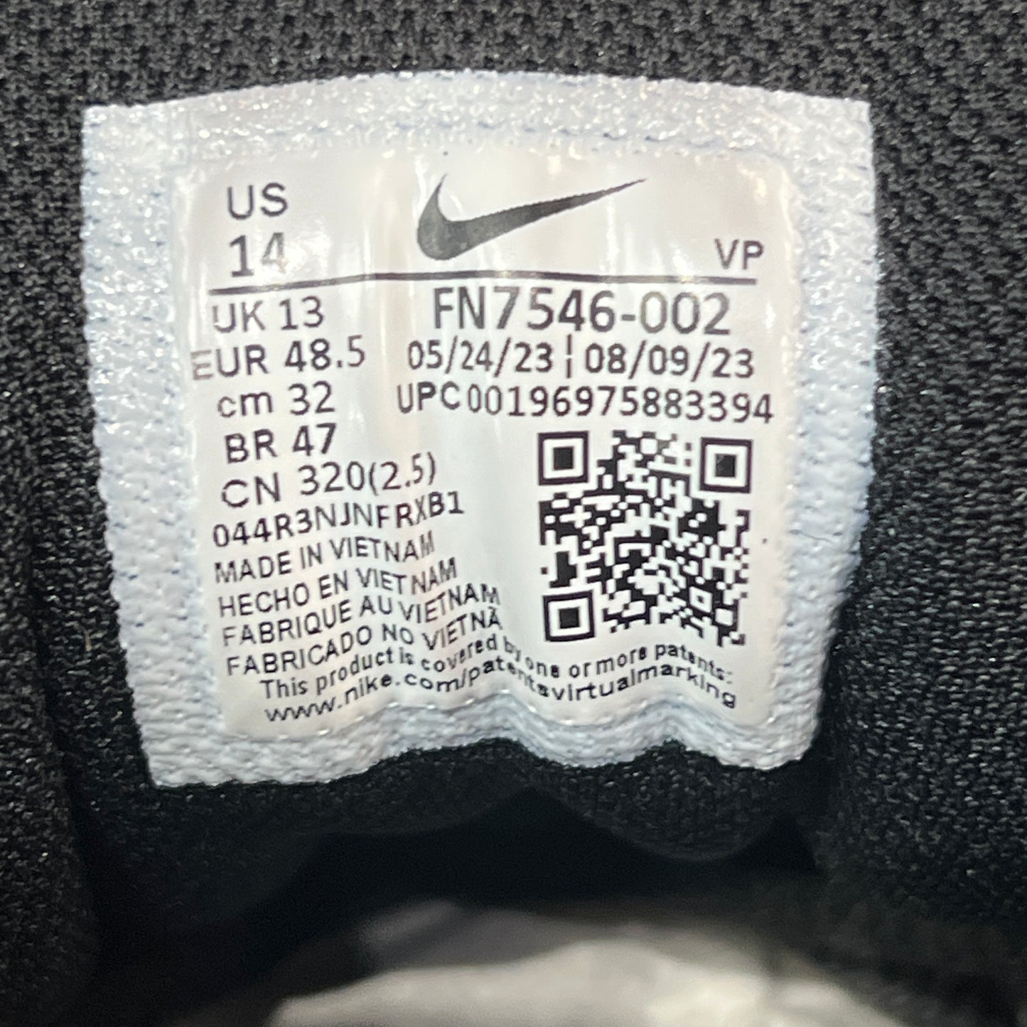 Nike Air Terra Humara Undefeated Black (2023) Size 14 USED s23206