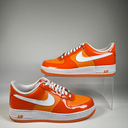 Nike Air Force 1 Low Orange White Patent (2024) Size 9 USED s23058