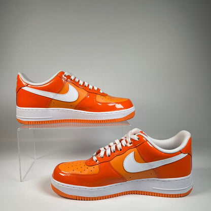 Nike Air Force 1 Low Orange White Patent (2024) Size 9 USED s23058