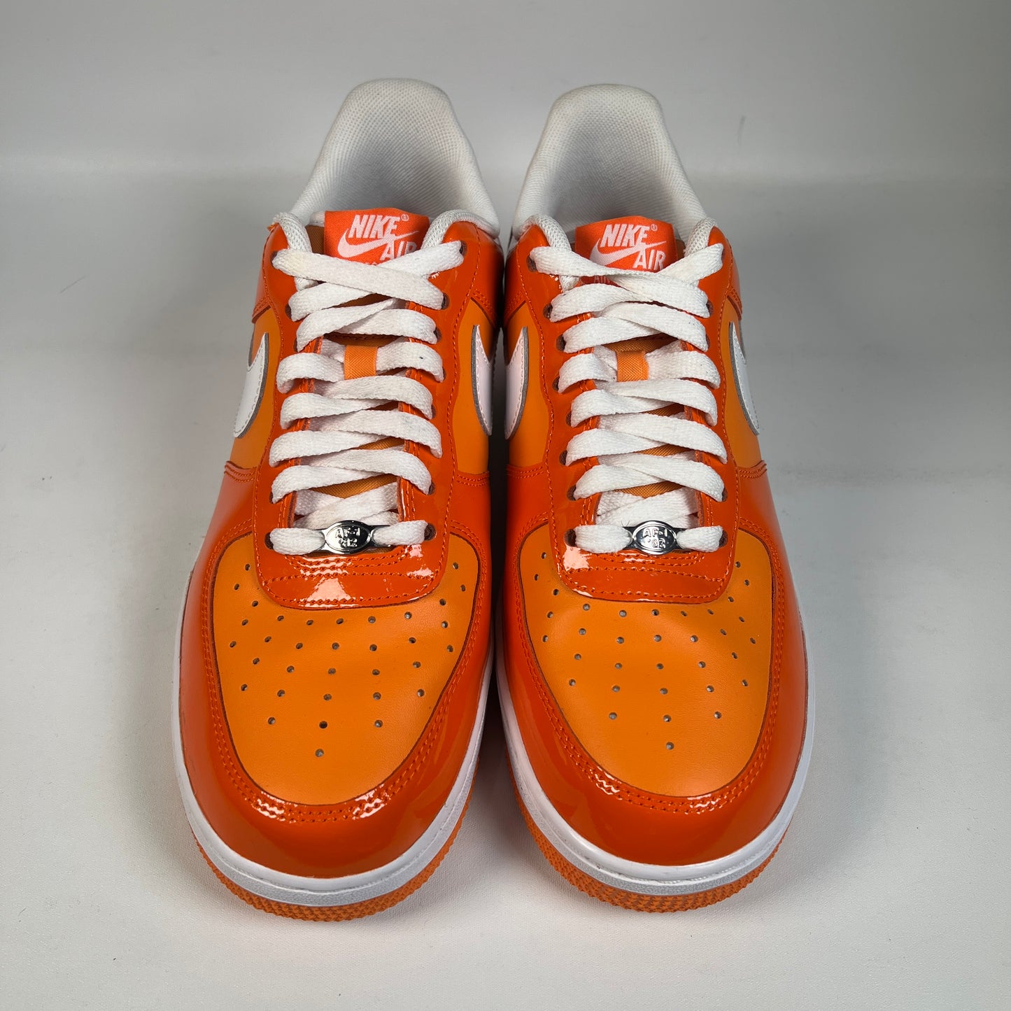 Nike Air Force 1 Low Orange White Patent (2024) Size 9 USED s23058