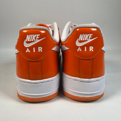 Nike Air Force 1 Low Orange White Patent (2024) Size 9 USED s23058