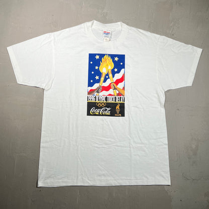 1996 Olympic Torch Relay Tee White Size Large NEW v19698