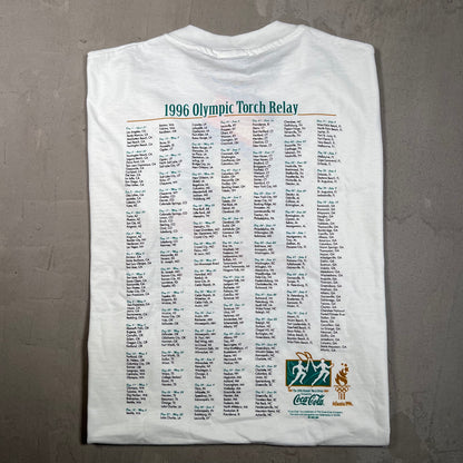1996 Olympic Torch Relay Tee White Size Large NEW v19698