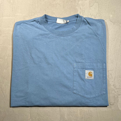 Carhartt WIP Light Blue Pocket Tee Size XL USED v19692