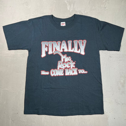 Y2K WWE The Rock "Finally" Black Tee Size Medium USED v19702