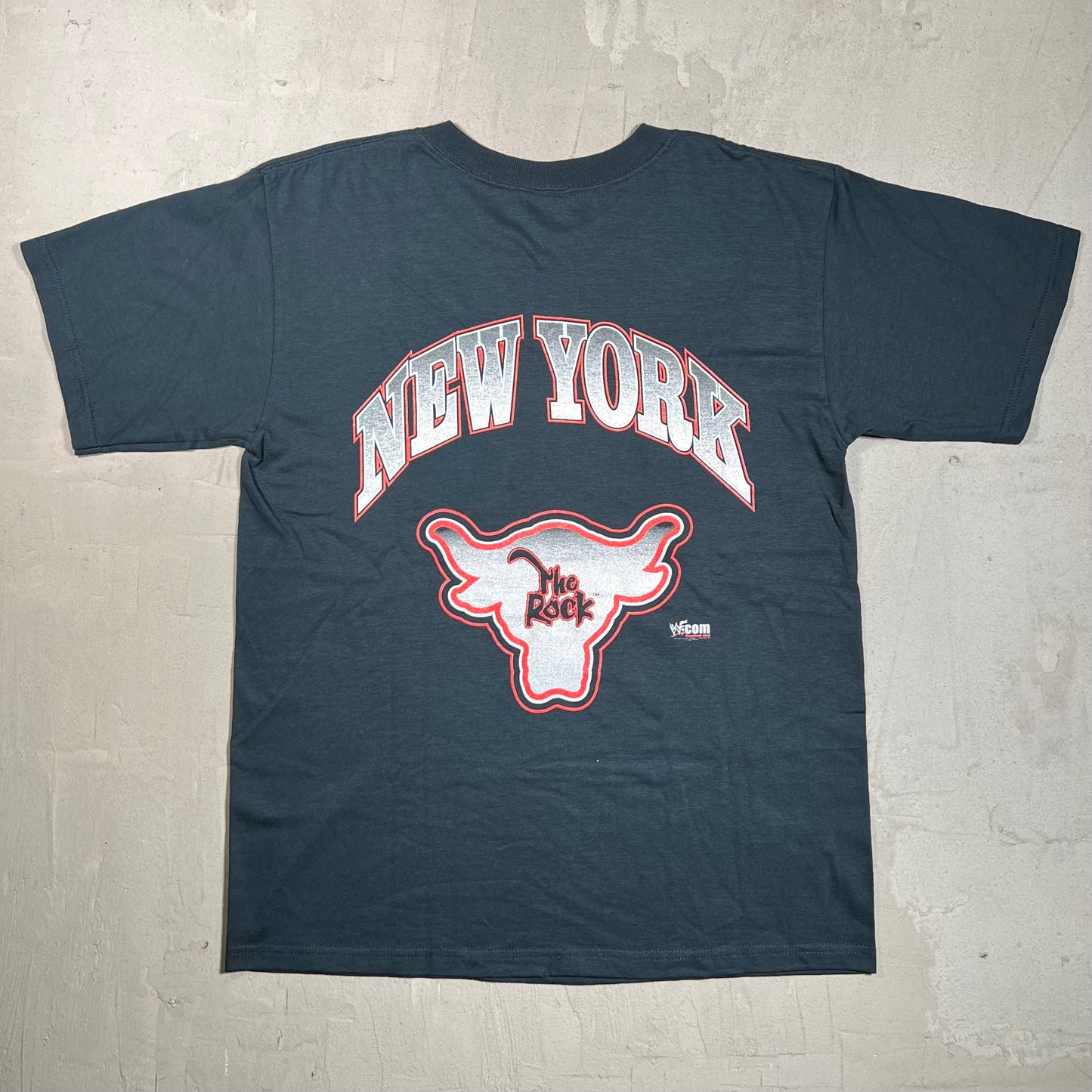Y2K WWE The Rock "Finally" Black Tee Size Medium USED v19702