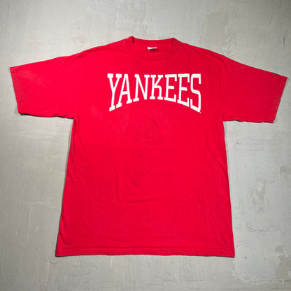 Y2K Yankees Starter Red Tee Size Large USED v19703