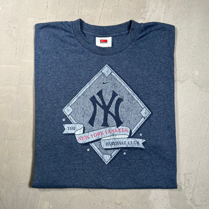 Y2K Nike Yankees White Tag Blue Tee Size Large USED v19704