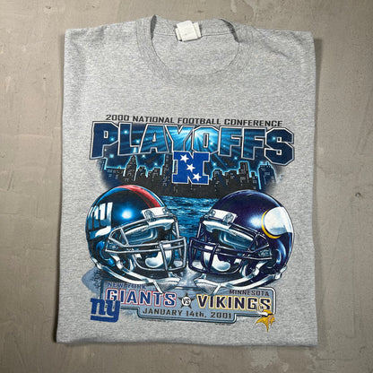 2000 NFC Championship "Helmets" Tee Grey Size Large USED v19700