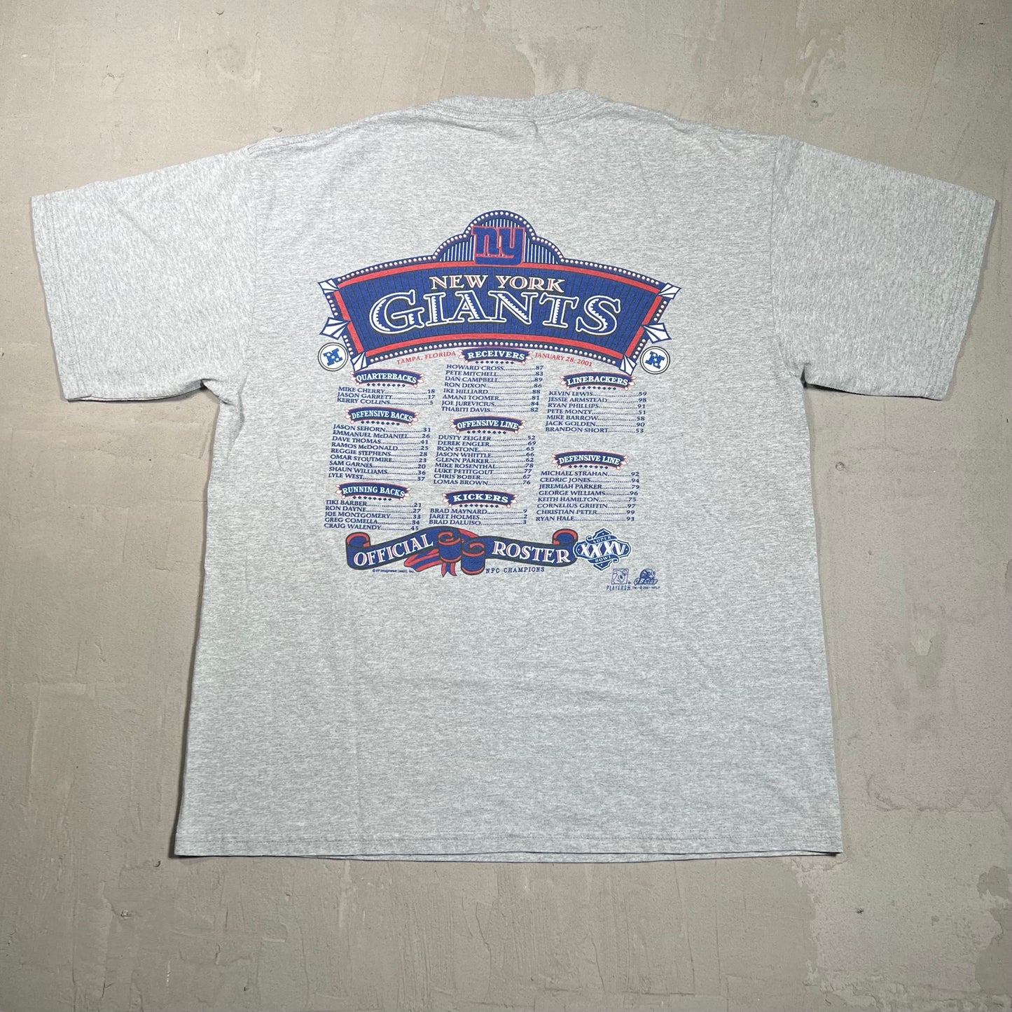 2000 NFC Championship "Helmets" Tee Grey Size Large USED v19700