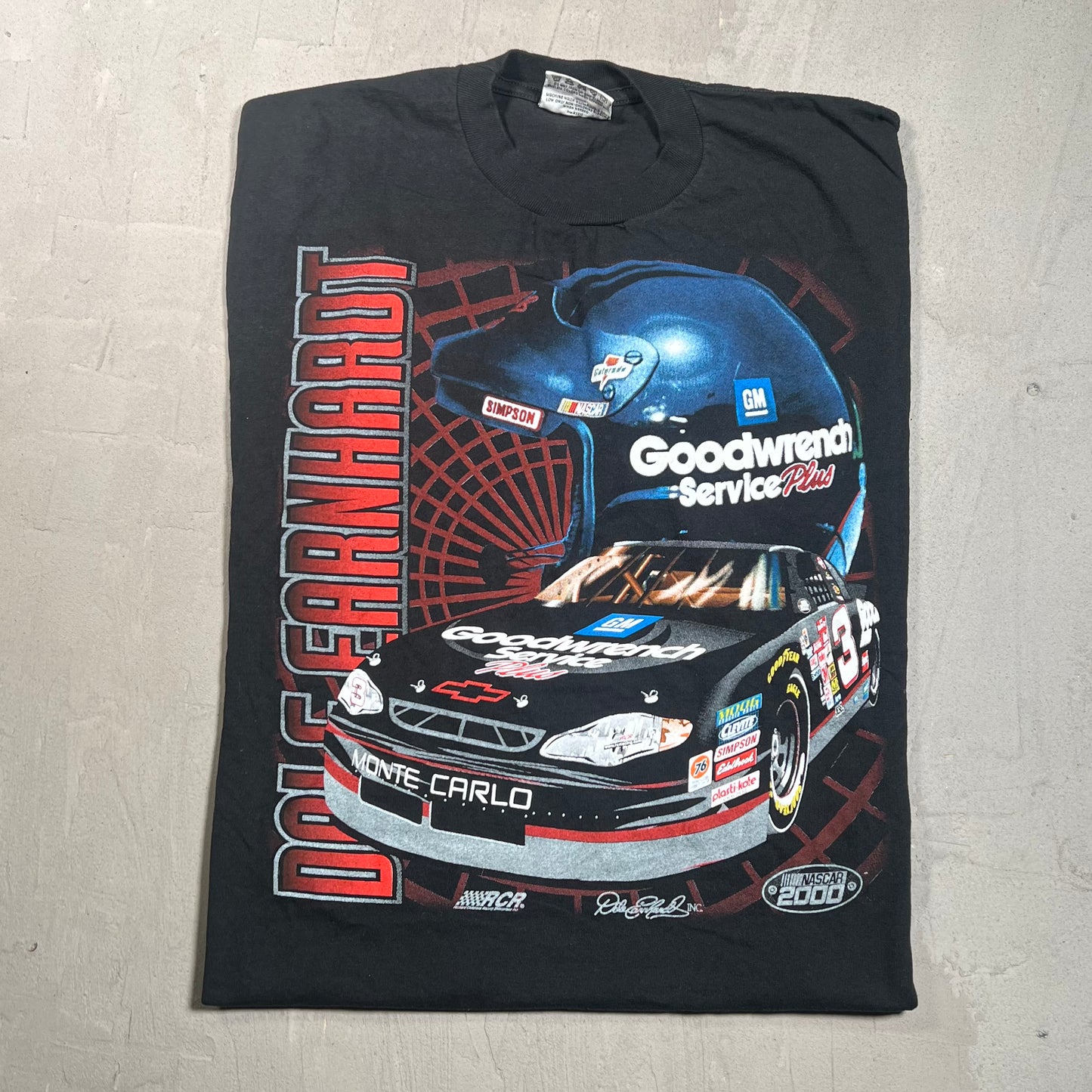 Y2K Nascar Dale Earnhardt Black Tee Size Large USED V19705