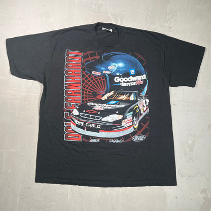 Y2K Nascar Dale Earnhardt Black Tee Size Large USED V19705