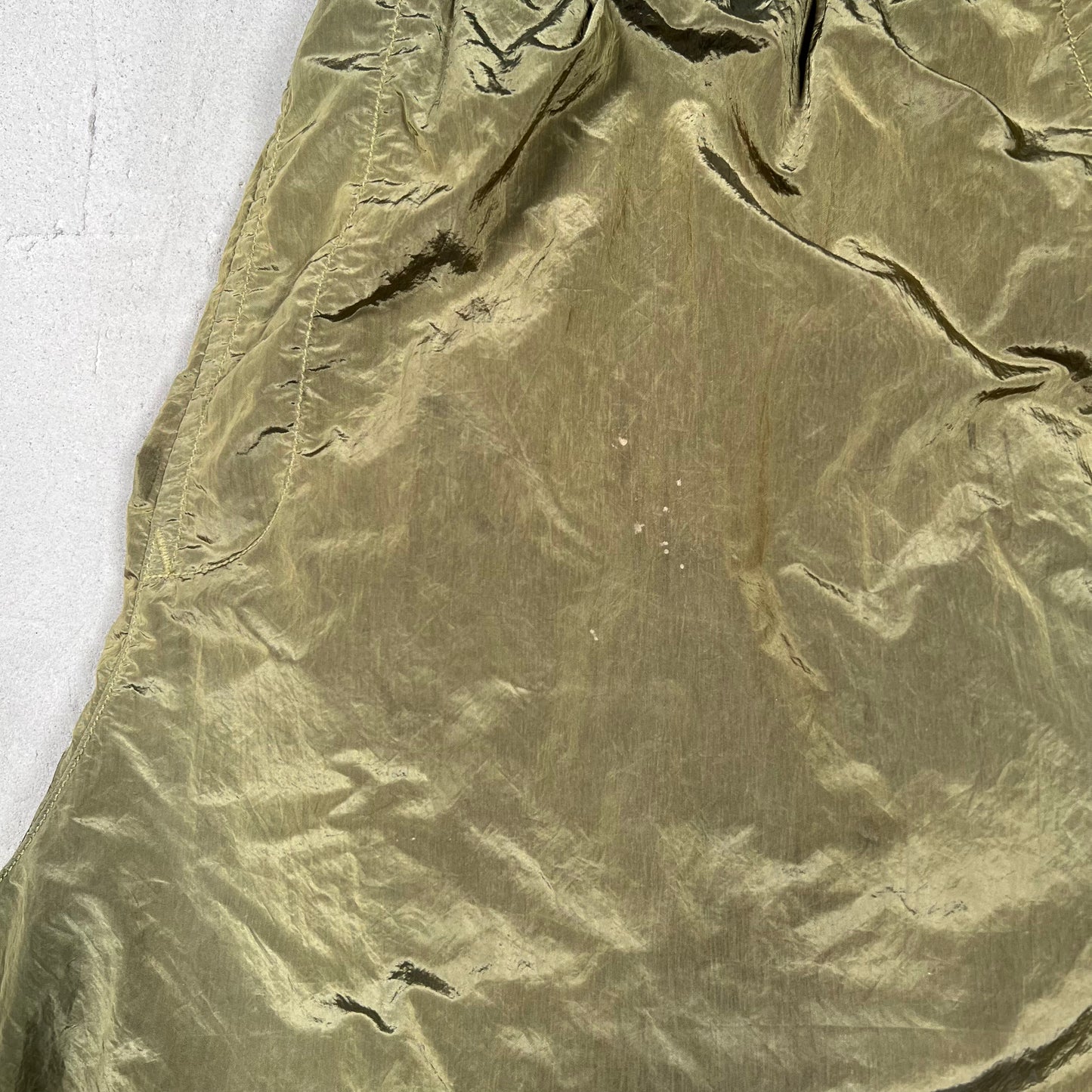 Stone Island Olive Green Nylon Shorts Size XXL USED x17869