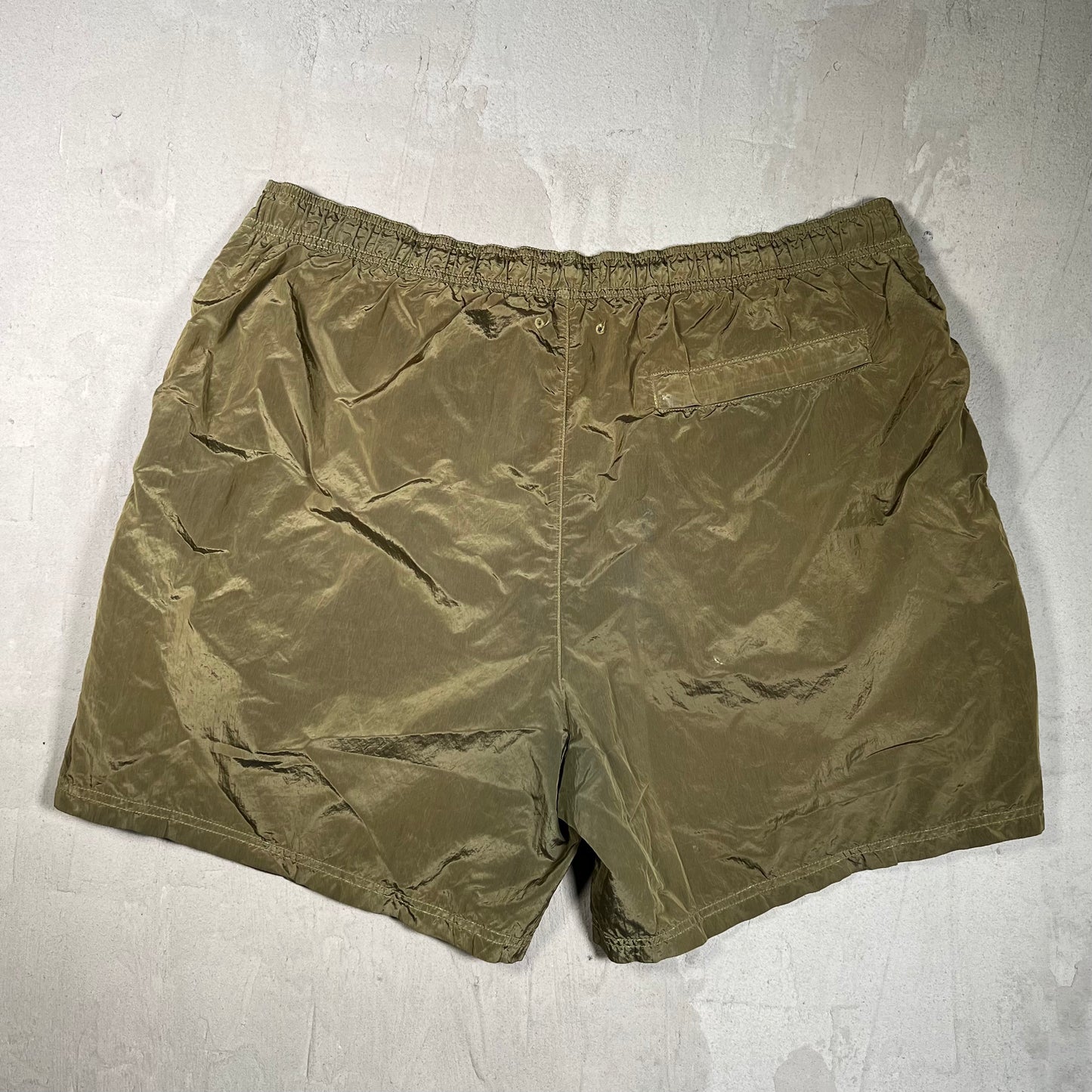 Stone Island Olive Green Nylon Shorts Size XXL USED x17869