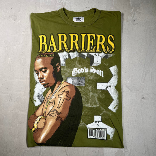 Barriers Nas Green Tee Size Medium USED x17829