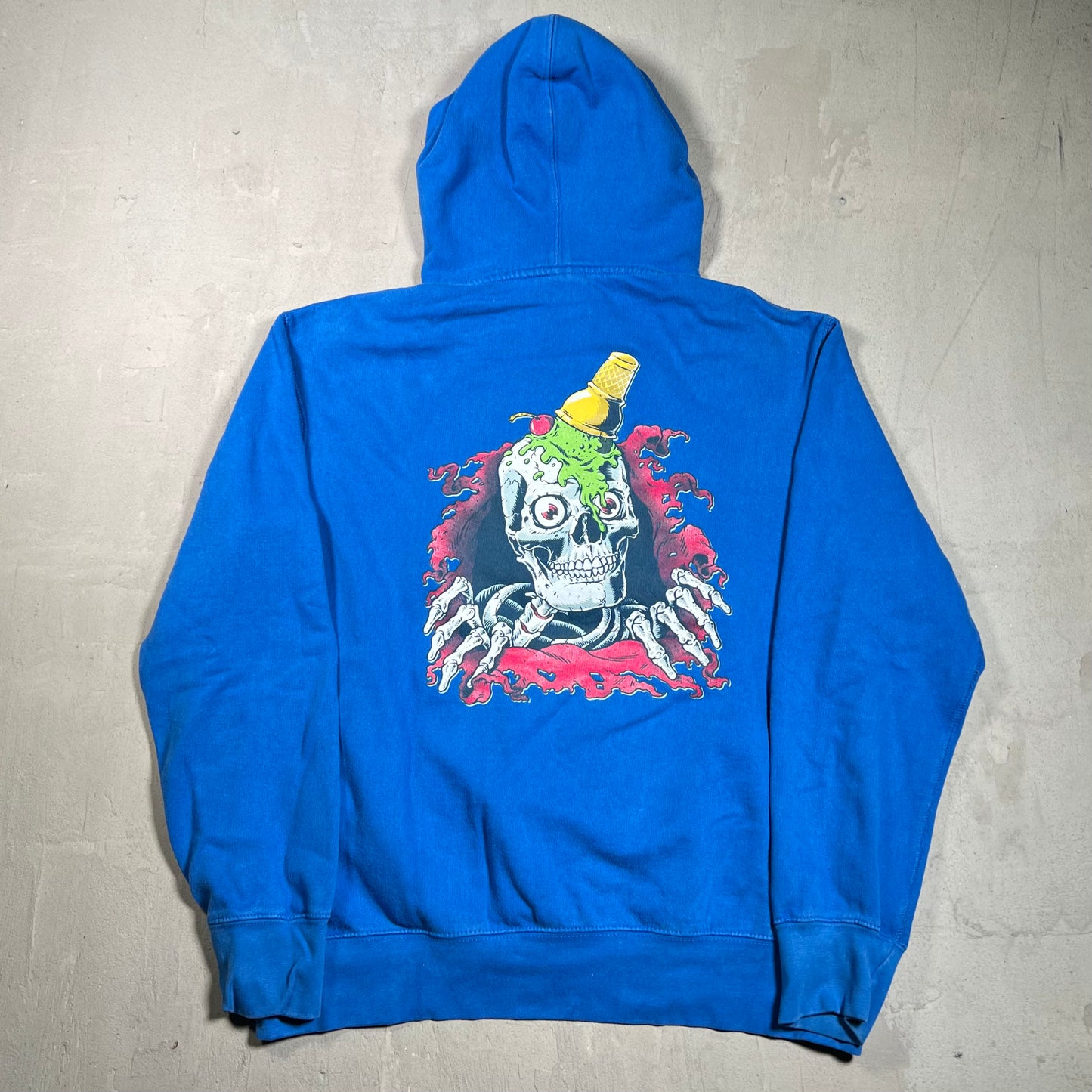 IceCream Billionaire Boys Club Melting Skeleton Blue Hoodie Size XL USED x17848
