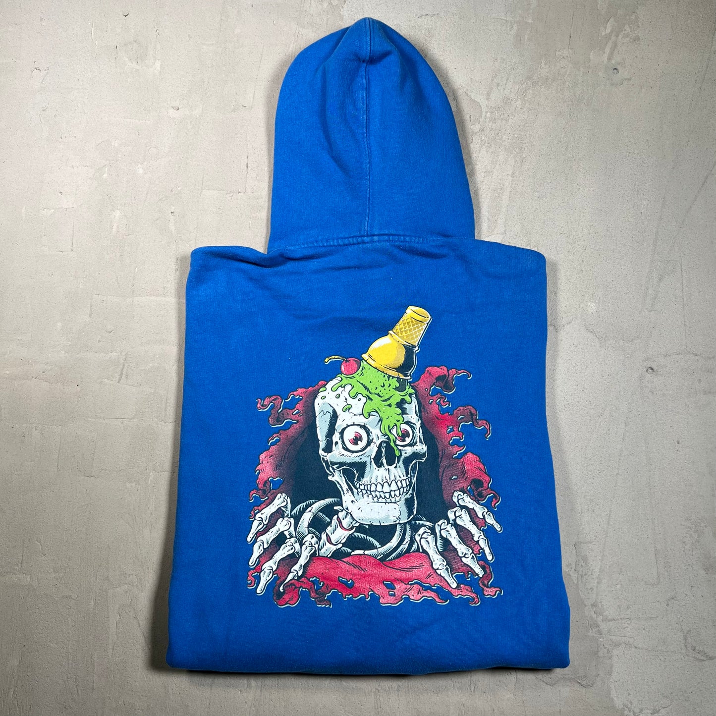 IceCream Billionaire Boys Club Melting Skeleton Blue Hoodie Size XL USED x17848