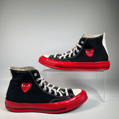 Converse CDG Play Black Red Midsole (2022) Size 10 USED s23149