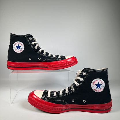 Converse CDG Play Black Red Midsole (2022) Size 10 USED s23149
