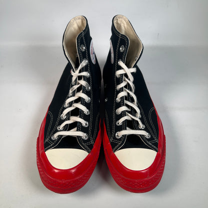 Converse CDG Play Black Red Midsole (2022) Size 10 USED s23149