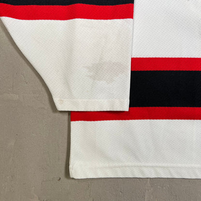 1990s CCM NJ Devils White Jersey Size Medium USED v19717