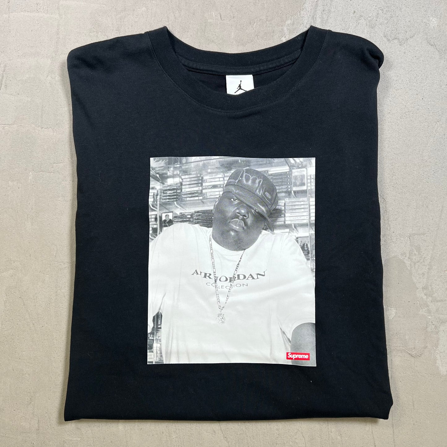 Supreme Jordan Biggie Black Tee Size Large USED x17873