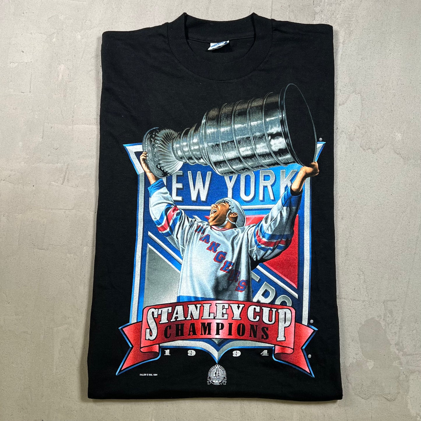 1994 New York Rangers Stanley Cup Champs Black Tee Size Large USED v19755