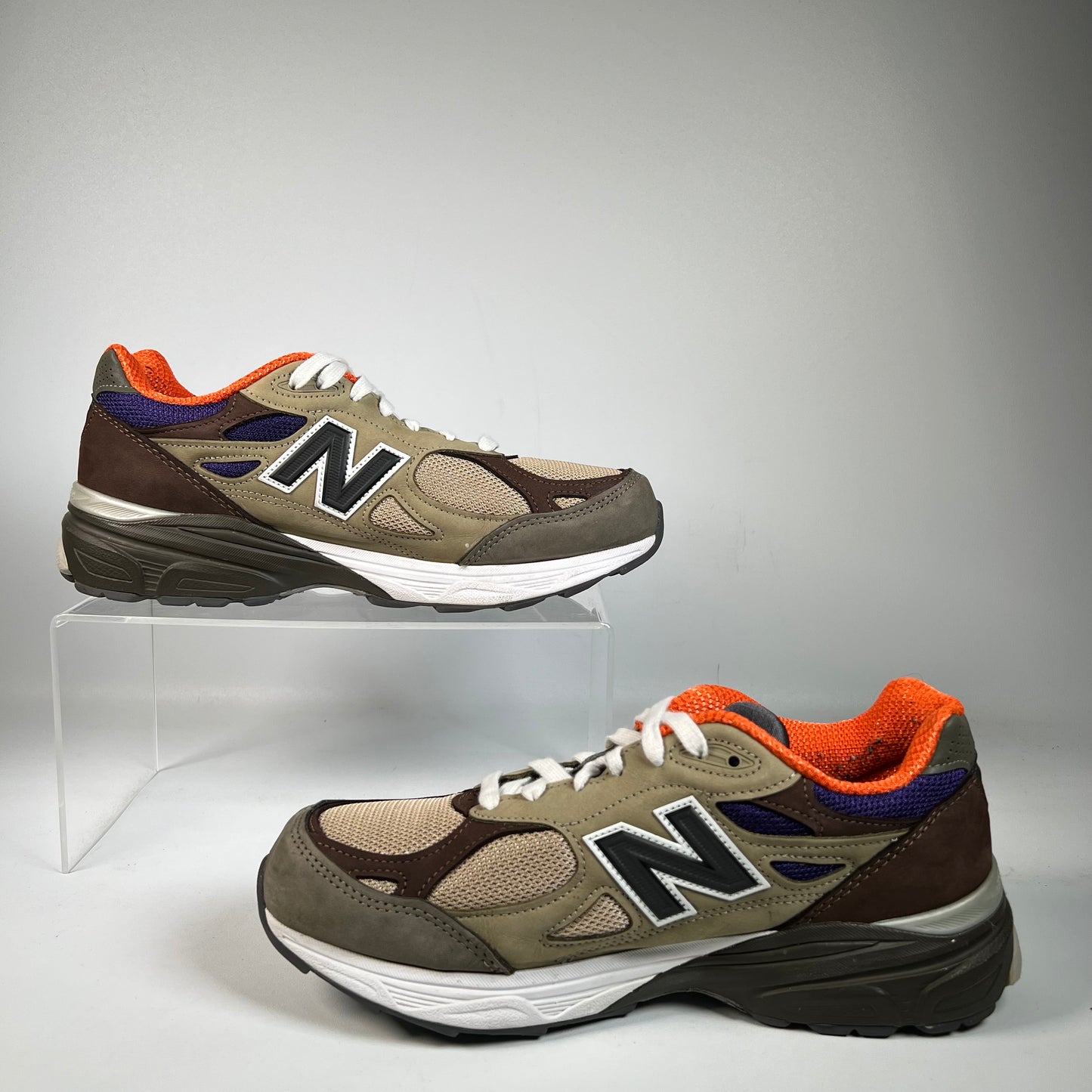 New Balance 990v3 MiUSA Teddy Santis Khaki Orange (2023) Size 8.5 USED s22787