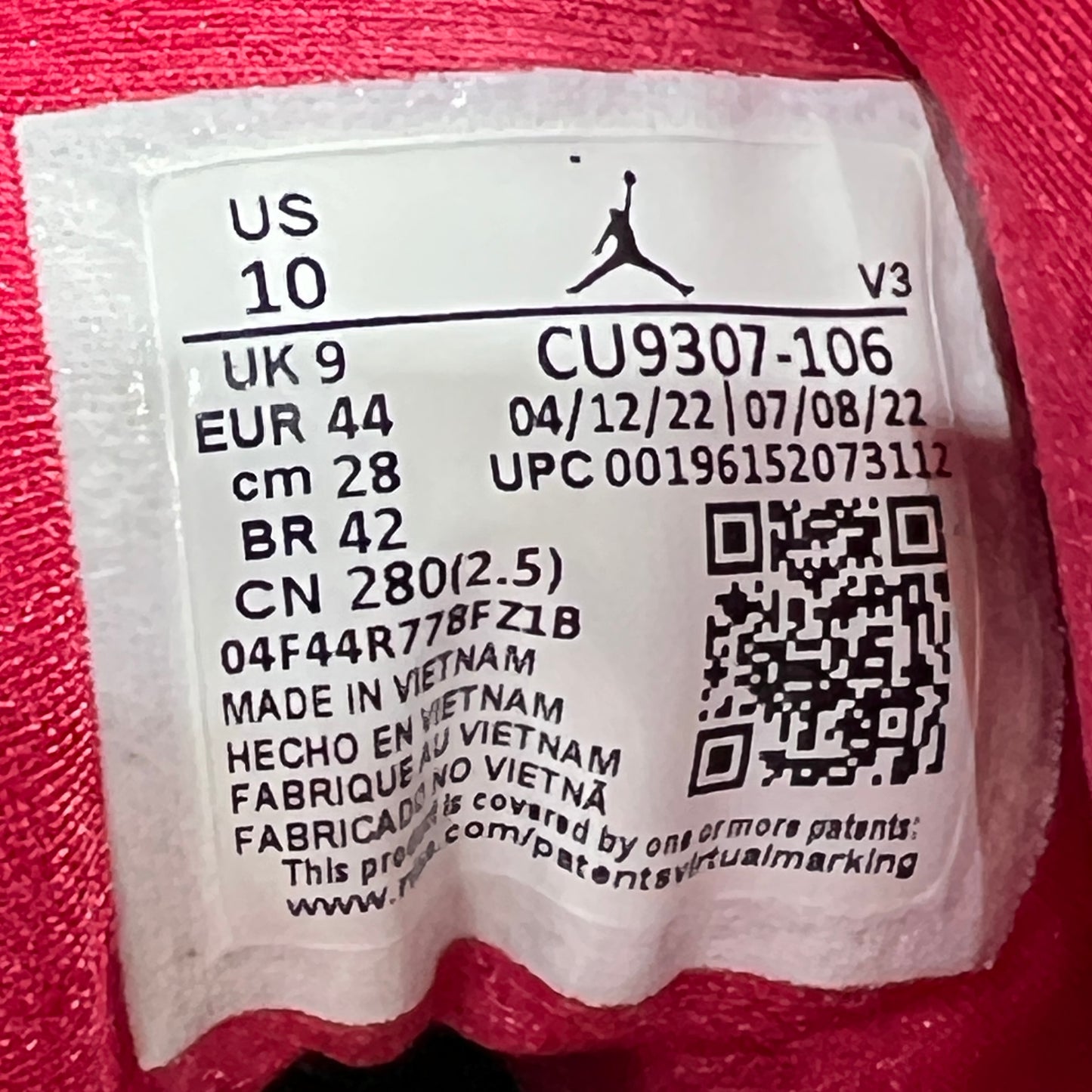 Jordan 7 Cardinal (2022) Size 10 USED s23171